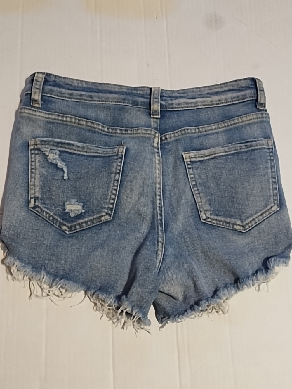 Blue Distressed Denim Women's Shorts (S) - Picture 9 of 16